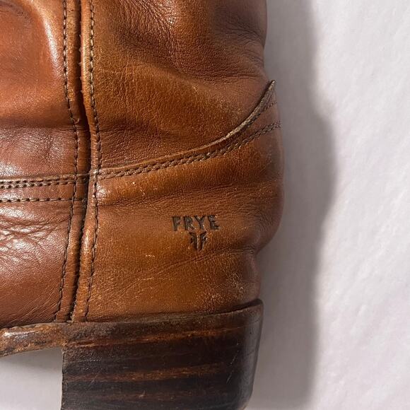 Vintage FRYE CAMPUS Tall Riding Boots Brown Leather Sz 9.5 D Men's MADE IN USA - Picture 5 of 9